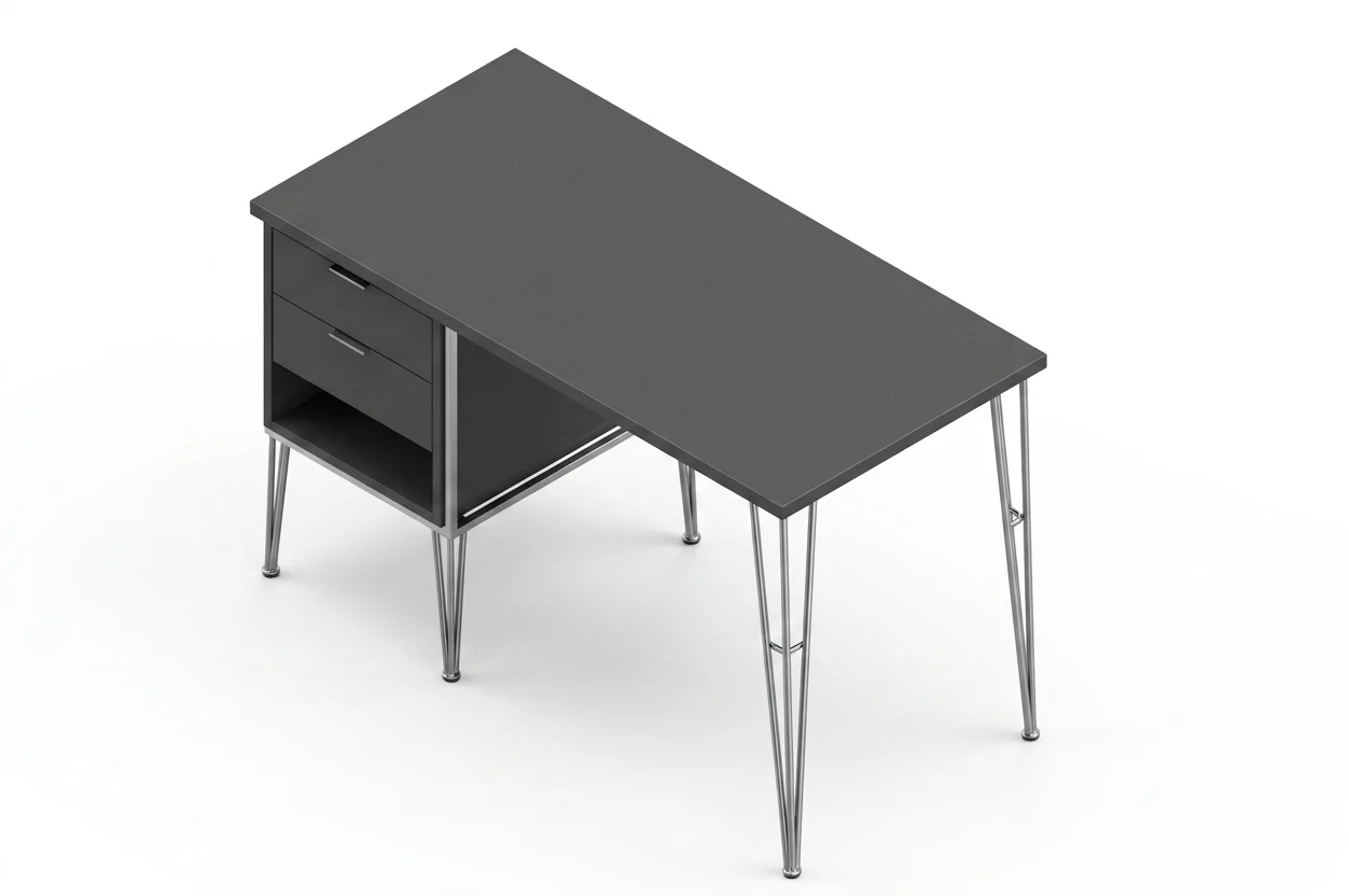 3D render of a desk uploaded to TechDraw AI
