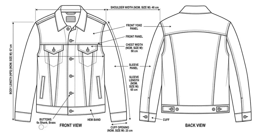The front and back fashion flat made from that photo